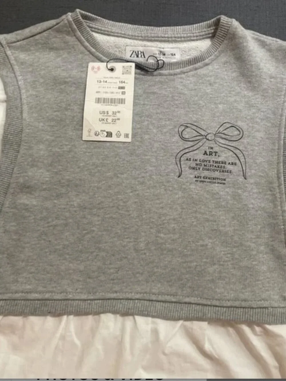 Zara Girls 2-in-1 Layered Top Blouse/Vest Size 13-14 Years NWT